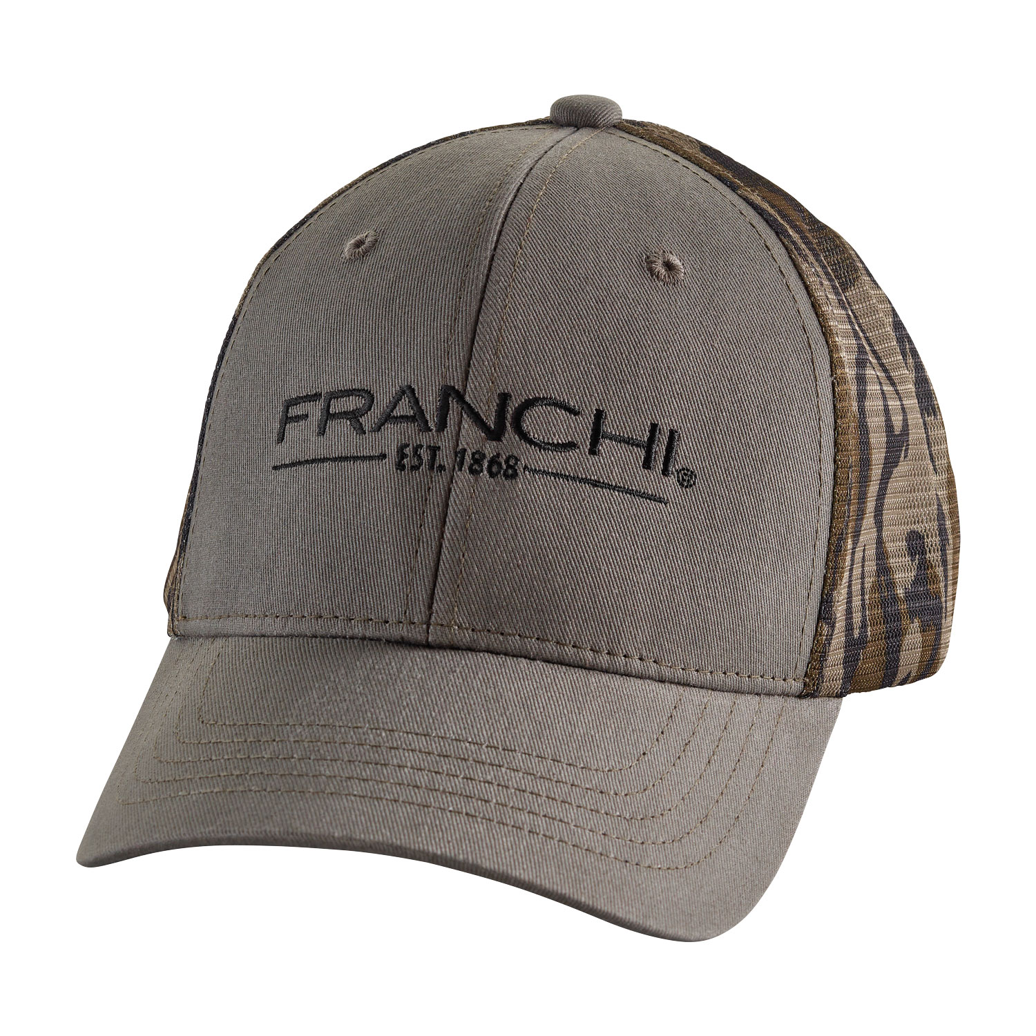 Logo Hat, Olive w/ Bottomland Camo Mesh